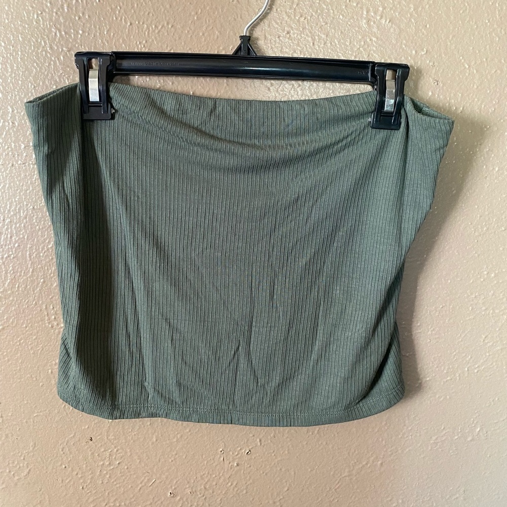 American Eagle Ribbed Tube Top, Green, XL